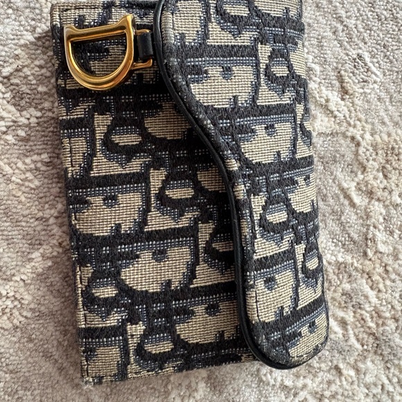 Dior Black Leather Accessory with Gold Logo - Picture 1 of 5